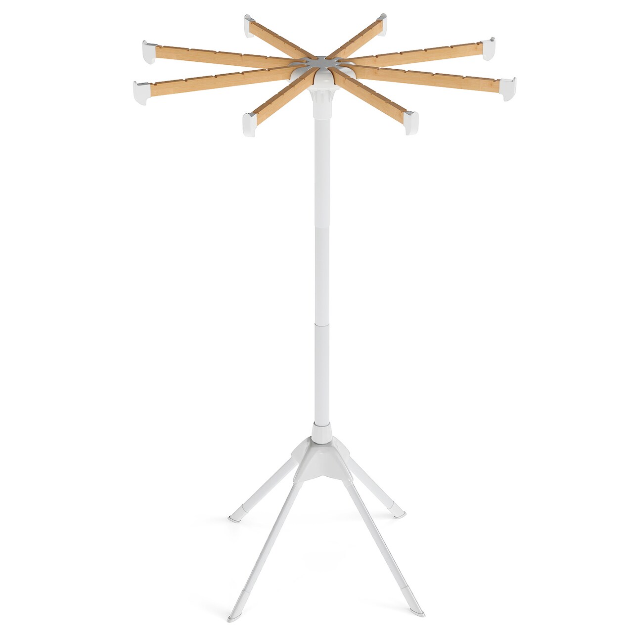 Foldable 4-Leg Clothes Drying Rack with 8 Bamboo Rods and 40 Hanger Slots